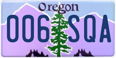 OR license plate 006SQA