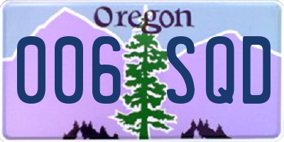 OR license plate 006SQD