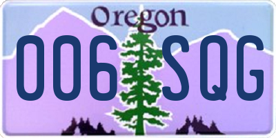 OR license plate 006SQG