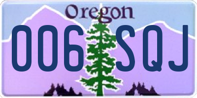 OR license plate 006SQJ