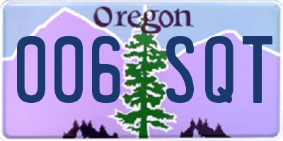 OR license plate 006SQT