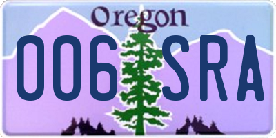 OR license plate 006SRA