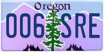 OR license plate 006SRE