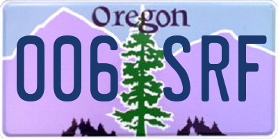 OR license plate 006SRF