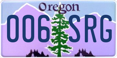OR license plate 006SRG