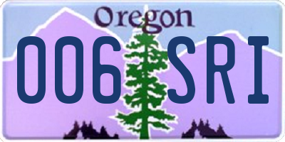 OR license plate 006SRI