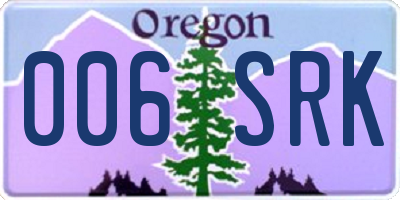 OR license plate 006SRK