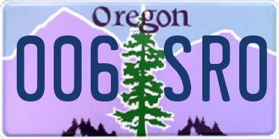 OR license plate 006SRO