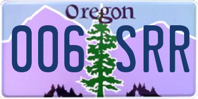 OR license plate 006SRR