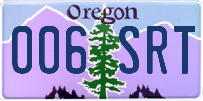 OR license plate 006SRT