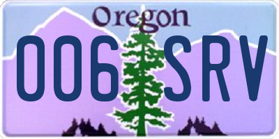 OR license plate 006SRV