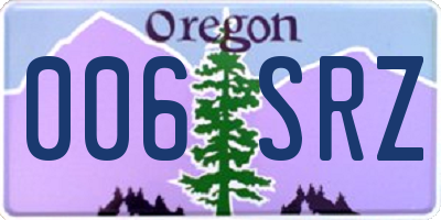 OR license plate 006SRZ