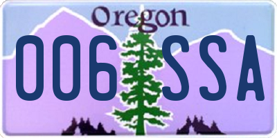 OR license plate 006SSA
