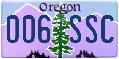 OR license plate 006SSC