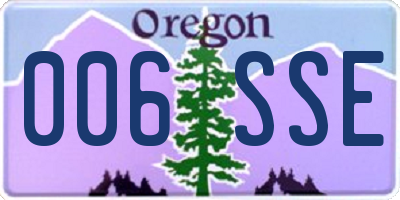 OR license plate 006SSE