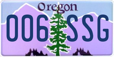 OR license plate 006SSG