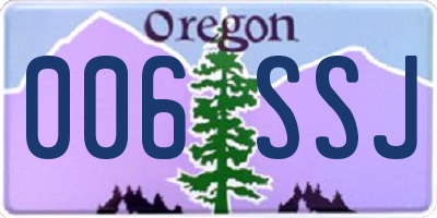 OR license plate 006SSJ