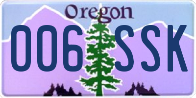 OR license plate 006SSK