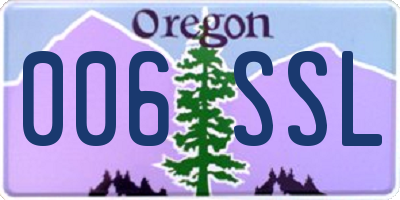 OR license plate 006SSL