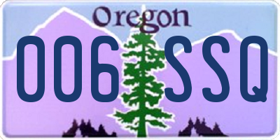 OR license plate 006SSQ