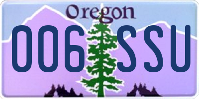 OR license plate 006SSU