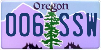 OR license plate 006SSW