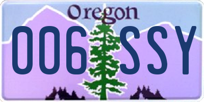 OR license plate 006SSY