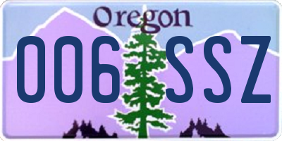 OR license plate 006SSZ