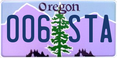 OR license plate 006STA
