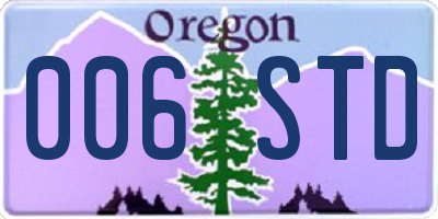 OR license plate 006STD