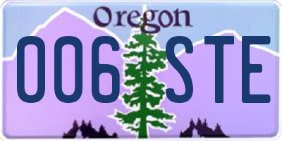 OR license plate 006STE