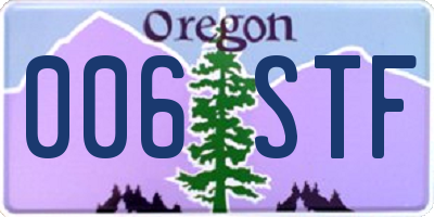 OR license plate 006STF