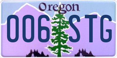 OR license plate 006STG