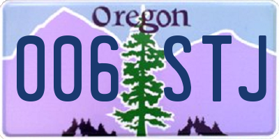 OR license plate 006STJ