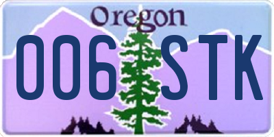 OR license plate 006STK