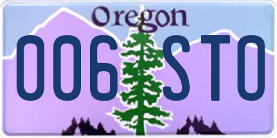 OR license plate 006STO