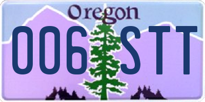 OR license plate 006STT