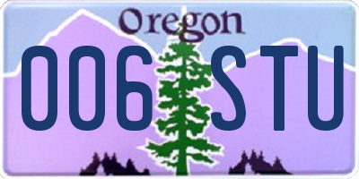 OR license plate 006STU