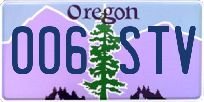 OR license plate 006STV