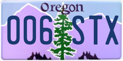 OR license plate 006STX