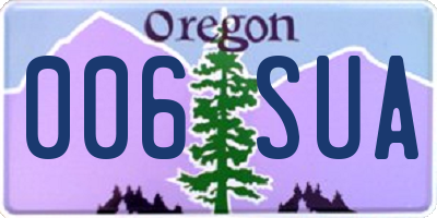 OR license plate 006SUA