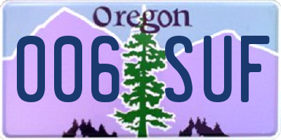 OR license plate 006SUF