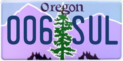 OR license plate 006SUL