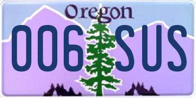 OR license plate 006SUS