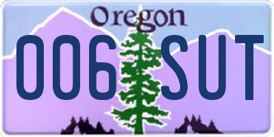 OR license plate 006SUT