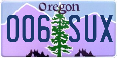 OR license plate 006SUX