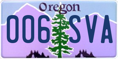OR license plate 006SVA