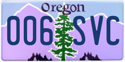 OR license plate 006SVC