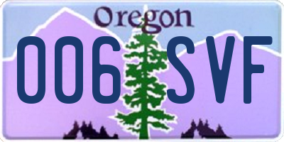 OR license plate 006SVF