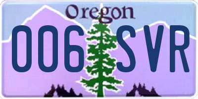 OR license plate 006SVR